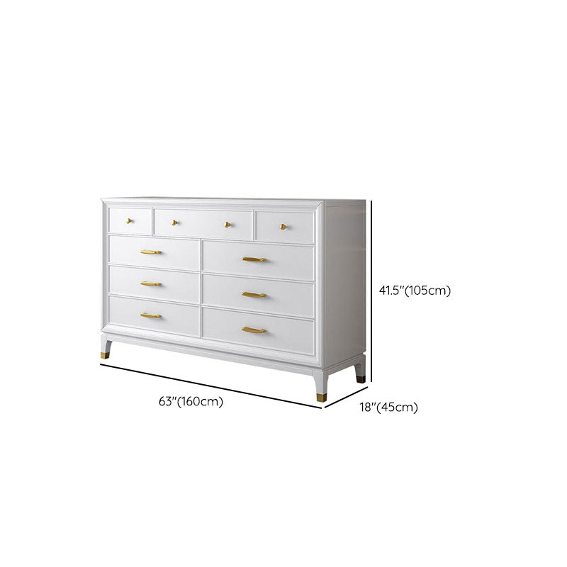 Commode en bois massif avec coffre de rangement Classic Glam de 17,55 pouces avec 5/7/9 tiroirs