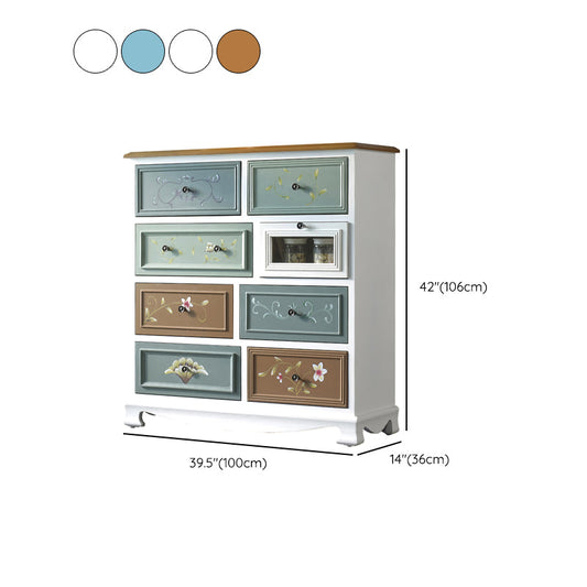 Coastal Storage Chest Solid Wood Storage Chest Dresser with 5/8 Drawers