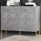 Contemporary Glam Double Dresser Wood Storage Chest Dresser for Home Office