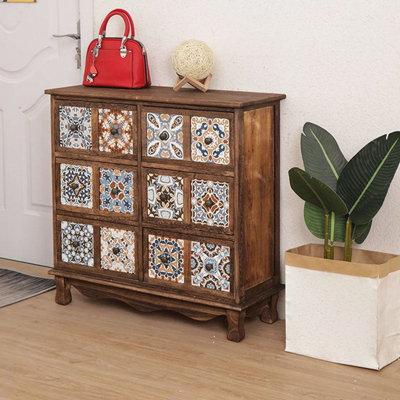 Coastal Storage Chest Solid Wood Dresser , 11.7/14.04 Inch Width 32"L x 12"W x 31"H Brown Clearhalo 'Bedroom Furniture' 'Dressers & Chests' 'dressers_chests' 'furn' 'furn_dressers_chests' 'Furniture' 6858801