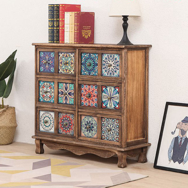 Coastal Storage Chest Solid Wood Dresser , 11.7/14.04 Inch Width 32"L x 12"W x 31"H Brown Painted Clearhalo 'Bedroom Furniture' 'Dressers & Chests' 'dressers_chests' 'furn' 'furn_dressers_chests' 'Furniture' 6858806