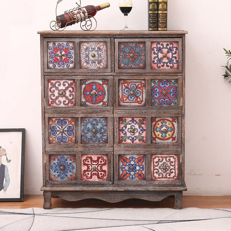 Coastal Storage Chest Solid Wood Dresser , 11.7/14.04 Inch Width 32"L x 14"W x 39"H Blue-Brown Clearhalo 'Bedroom Furniture' 'Dressers & Chests' 'dressers_chests' 'furn' 'furn_dressers_chests' 'Furniture' 6858813
