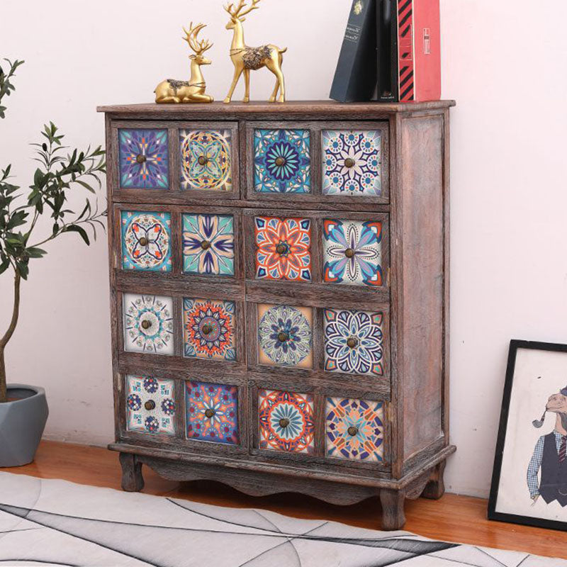 Coastal Storage Chest Solid Wood Dresser , 11.7/14.04 Inch Width 32"L x 14"W x 39"H Dark Brown Clearhalo 'Bedroom Furniture' 'Dressers & Chests' 'dressers_chests' 'furn' 'furn_dressers_chests' 'Furniture' 6858815