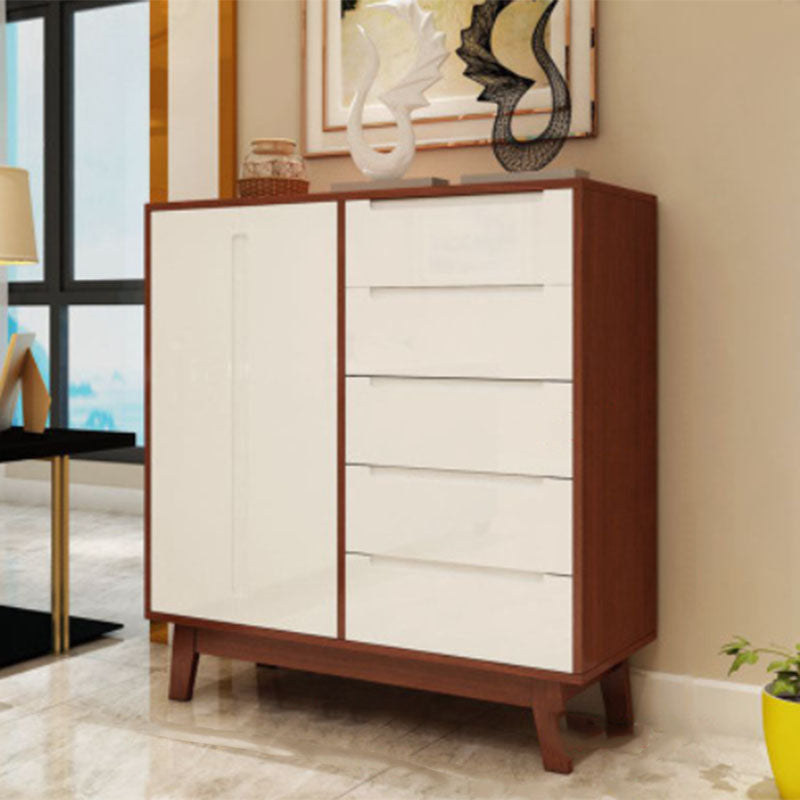 15.6-inch W Traditional Storage Chest Manufactured Wood Storage Chest Dresser White-Brown Clearhalo 'Bedroom Furniture' 'Dressers & Chests' 'dressers_chests' 'furn' 'furn_dressers_chests' 'Furniture' 6858835