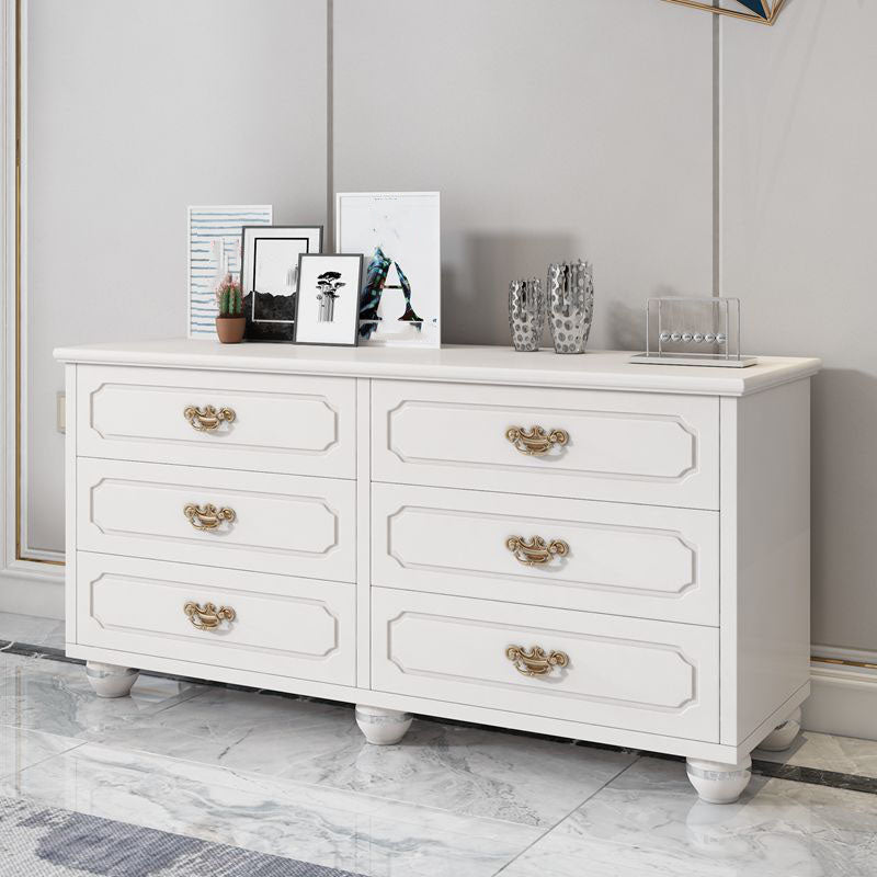 15.6-inch W Traditional Storage Chest Manufactured Wood Storage Chest Dresser 55"L x 16"W x 27"H Ivory Clearhalo 'Bedroom Furniture' 'Dressers & Chests' 'dressers_chests' 'furn' 'furn_dressers_chests' 'Furniture' 6858836