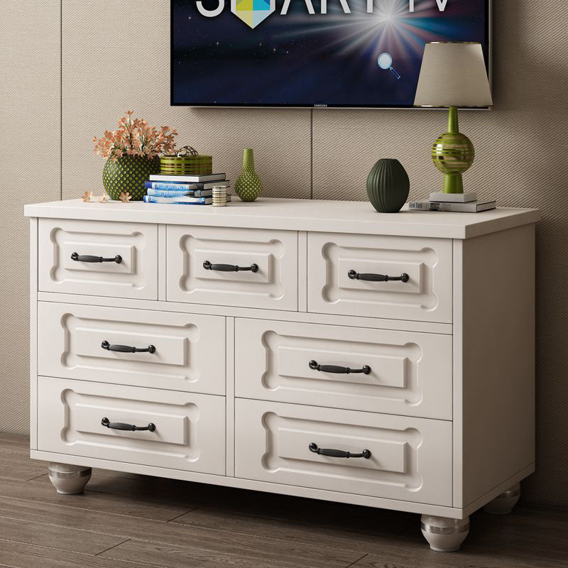 15.6-inch W Traditional Storage Chest Manufactured Wood Storage Chest Dresser 47"L x 16"W x 31"H Off-White Clearhalo 'Bedroom Furniture' 'Dressers & Chests' 'dressers_chests' 'furn' 'furn_dressers_chests' 'Furniture' 6858842