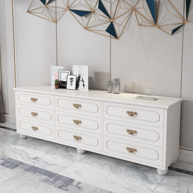 15.6-inch W Traditional Storage Chest Manufactured Wood Storage Chest Dresser 35"L x 18"W x 50"H Ivory Clearhalo 'Bedroom Furniture' 'Dressers & Chests' 'dressers_chests' 'furn' 'furn_dressers_chests' 'Furniture' 6858846