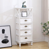 Commode en bois massif de poitrine de rangement côtier avec tiroirs 1/2/3/4, largeur de 11,7 pouces