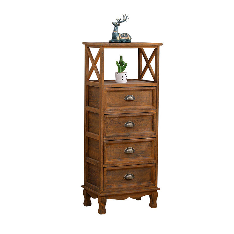 Commode en bois massif de coffre de rangement côtier avec 1/2/3/4 tiroirs, largeur de 11,7 pouces