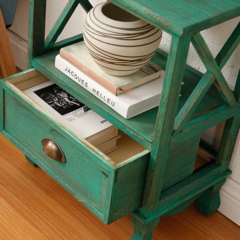 Commode en bois massif de coffre de rangement côtier avec 1/2/3/4 tiroirs, largeur de 11,7 pouces