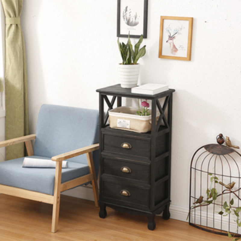 Commode en bois massif de coffre de rangement côtier avec 1/2/3/4 tiroirs, largeur de 11,7 pouces