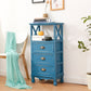 Commode en bois massif de coffre de rangement côtier avec 1/2/3/4 tiroirs, largeur de 11,7 pouces