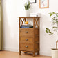 Commode en bois massif de coffre de rangement côtier avec 1/2/3/4 tiroirs, largeur de 11,7 pouces