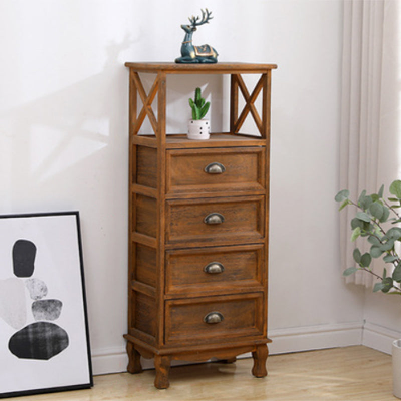 Commode en bois massif de coffre de rangement côtier avec 1/2/3/4 tiroirs, largeur de 11,7 pouces