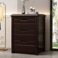 15.6 Inch Width Storage Chest Modern Solid Wood Dresser with 3/4/5 Drawers Black Clearhalo 'Bedroom Furniture' 'Dressers & Chests' 'dressers_chests' 'furn' 'furn_dressers_chests' 'Furniture' 6858908