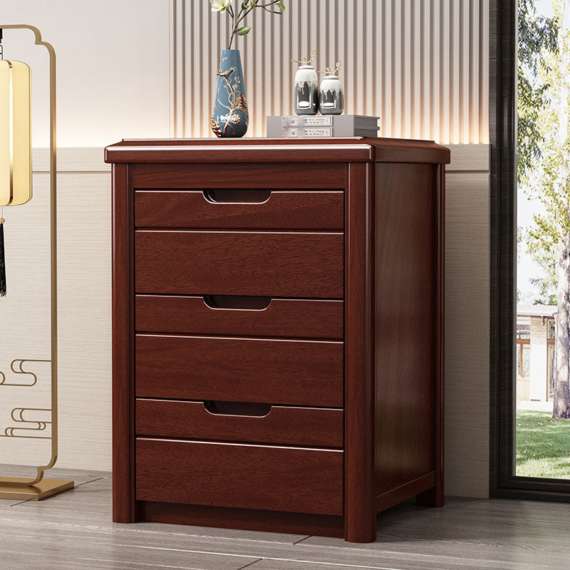 15.6 Inch Width Storage Chest Modern Solid Wood Dresser with 3/4/5 Drawers Red Brown Clearhalo 'Bedroom Furniture' 'Dressers & Chests' 'dressers_chests' 'furn' 'furn_dressers_chests' 'Furniture' 6858909