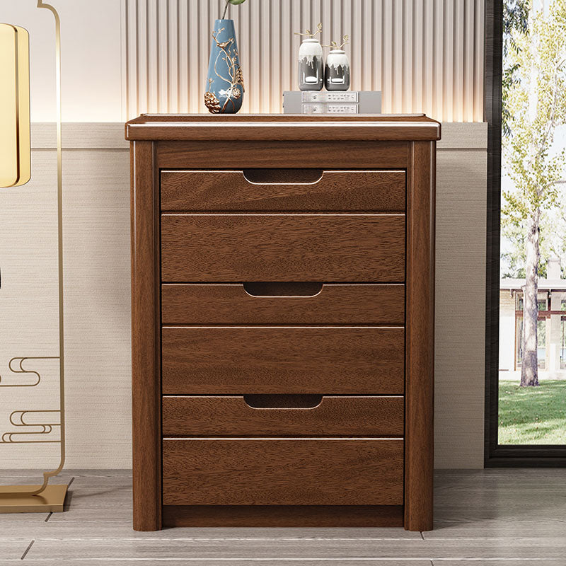 15.6 Inch Width Storage Chest Modern Solid Wood Dresser with 3/4/5 Drawers Nut-Brown Clearhalo 'Bedroom Furniture' 'Dressers & Chests' 'dressers_chests' 'furn' 'furn_dressers_chests' 'Furniture' 6858913