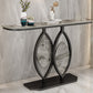 Tavolo console di ferro in pietra glam tavolo divano console mezza luna per sala