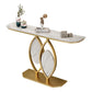 Tavolo console di ferro in pietra glam tavolo divano console mezza luna per sala