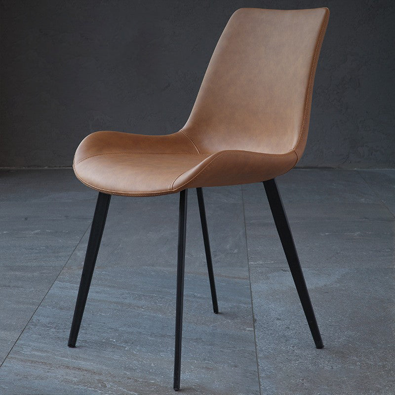 Contemporary Side Chair Metal Solid Back Dining Room Chair for Brasserie Clearhalo 'Dining Chairs' 'Dining Tables & Seating' 'dining_chair' 'furn' 'furn_dining_chair' 'Furniture' 'Kitchen & Dining Furniture' 6859881