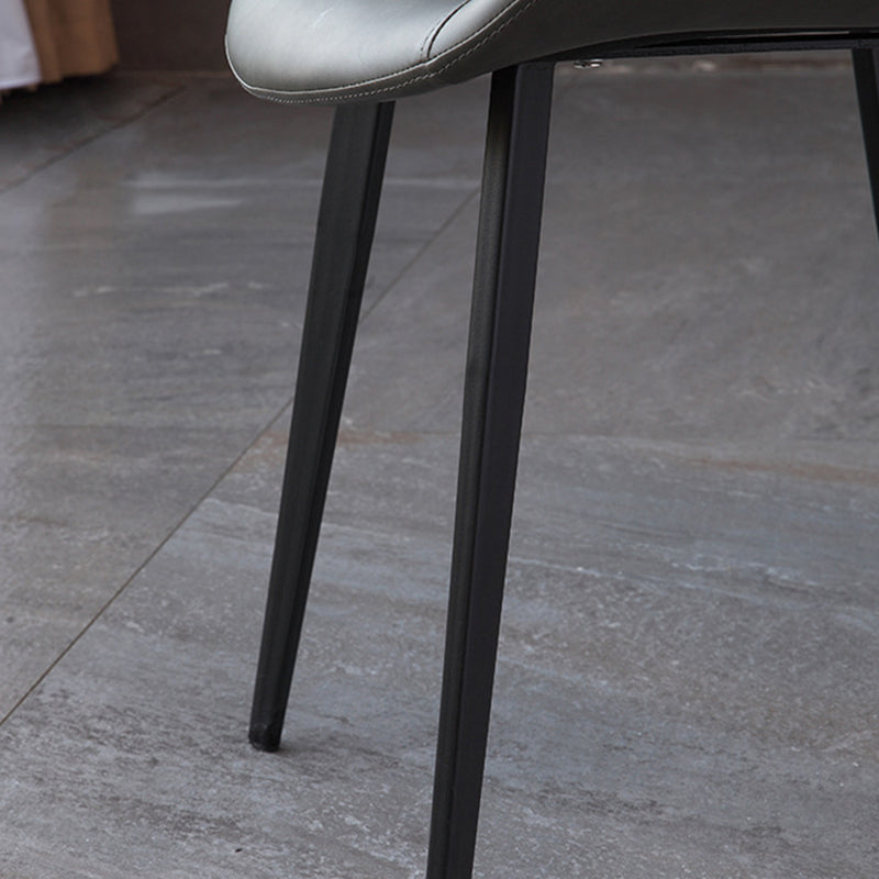 Contemporary Side Chair Metal Solid Back Dining Room Chair for Brasserie Clearhalo 'Dining Chairs' 'Dining Tables & Seating' 'dining_chair' 'furn' 'furn_dining_chair' 'Furniture' 'Kitchen & Dining Furniture' 6859886