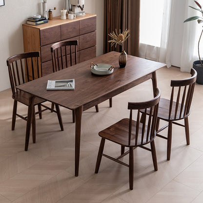 Contemporary Walnut Rectangle Dining Table Dining Room Kitchen Table
