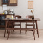Contemporary Walnut Rectangle Dining Table Dining Room Kitchen Table