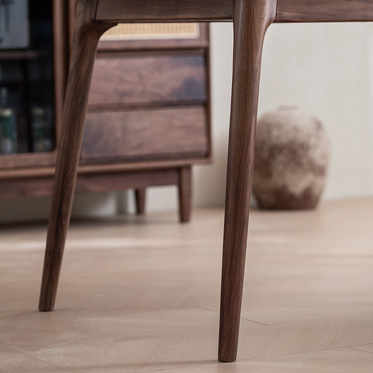 Contemporary Walnut Rectangle Dining Table Dining Room Kitchen Table