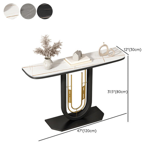 Glam Console Table Half Moon Antique Finish Console Sofa Table Clearhalo 'Console Tables' 'console_tables' 'Entry & Mudroom Furniture' 'furn' 'furn_console_tables' 'Furniture' 6859911