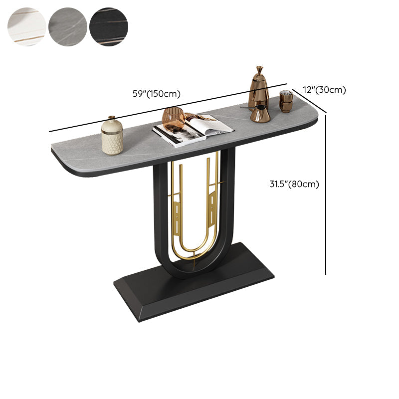Glam Console Table Half Moon Antique Finish Console Sofa Table Clearhalo 'Console Tables' 'console_tables' 'Entry & Mudroom Furniture' 'furn' 'furn_console_tables' 'Furniture' 6859914
