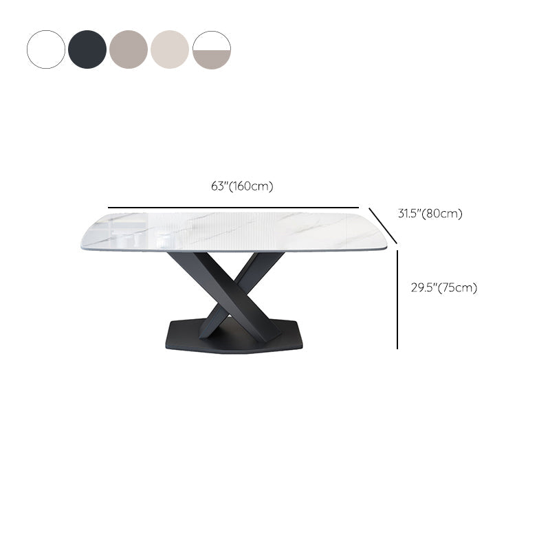 Industrial Dining Room Table Stone Rectangle Dinette Table for Dining Room Clearhalo 'Dining Tables & Seating' 'Dining Tables' 'dining_table' 'furn' 'furn_dining_table' 'Furniture' 'Kitchen & Dining Furniture' 6859915