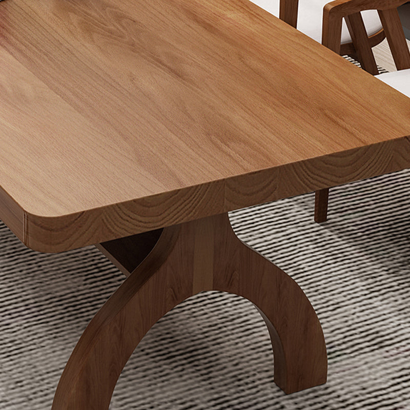 Massief hout gebogen rechthoekbureau 1 plank 29.53 "hoge bureau