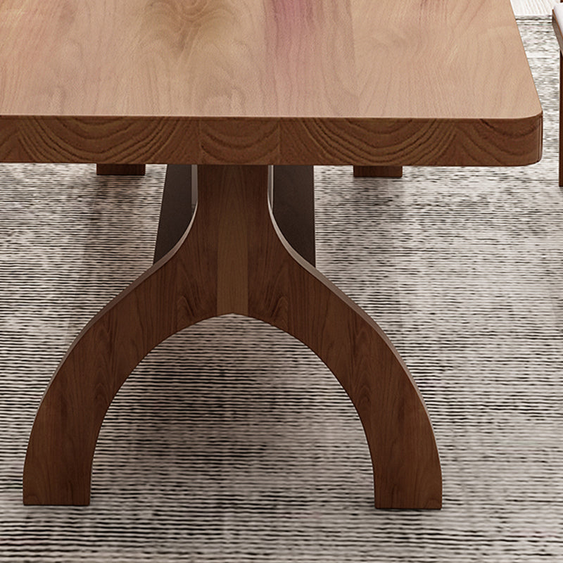 Massief hout gebogen rechthoekbureau 1 plank 29.53 "hoge bureau