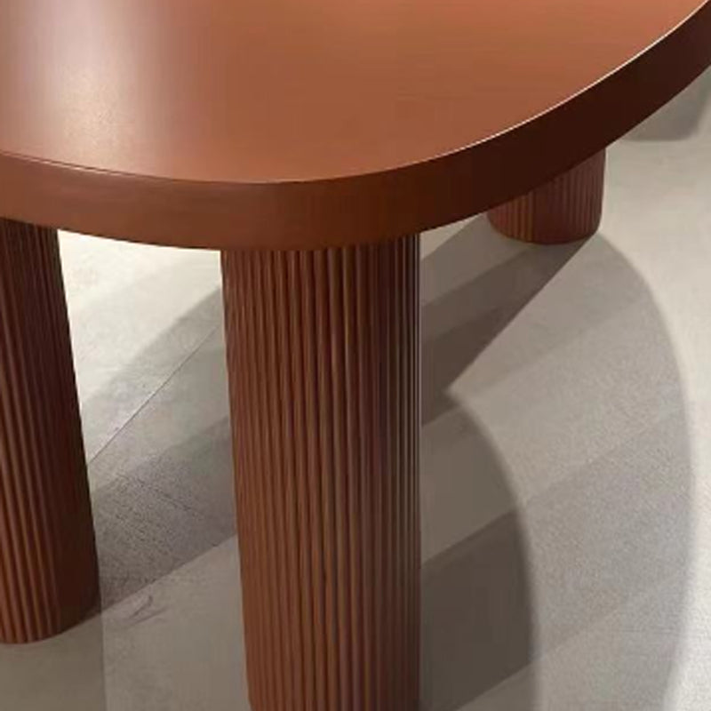 Unregelmäßig geformte Bürokonferenztisch Holzschreiberschreibtisch in Orange