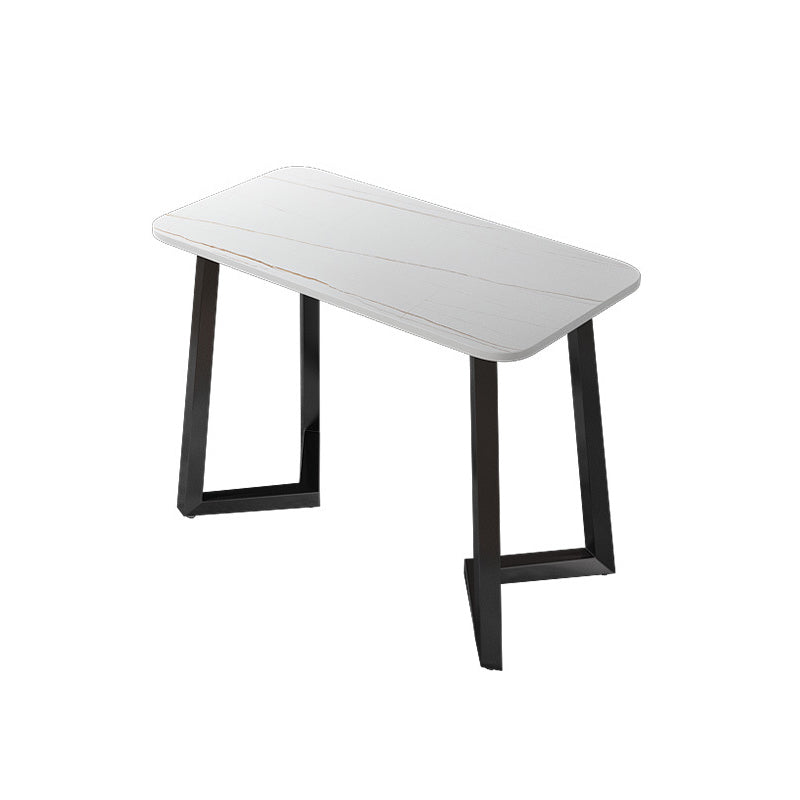 Stone Rechteck Office Desk moderner Schreibtisch mit Eisenbeinen