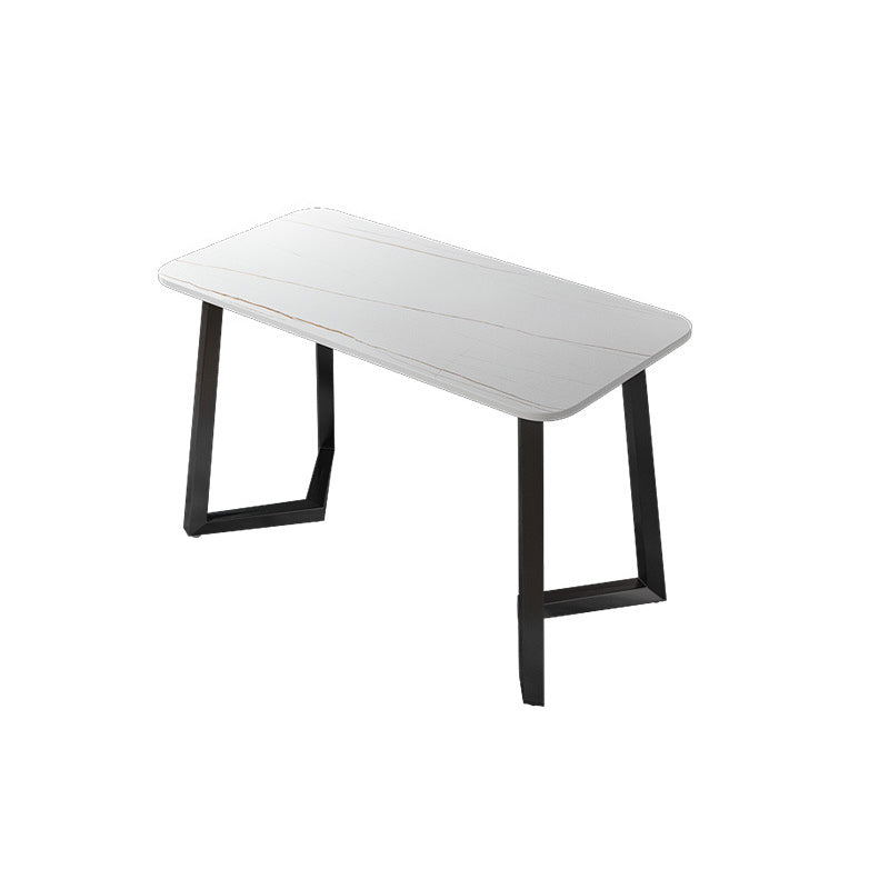 Stone Rechteck Office Desk moderner Schreibtisch mit Eisenbeinen