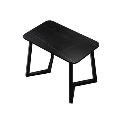 Stone Rechteck Office Desk moderner Schreibtisch mit Eisenbeinen