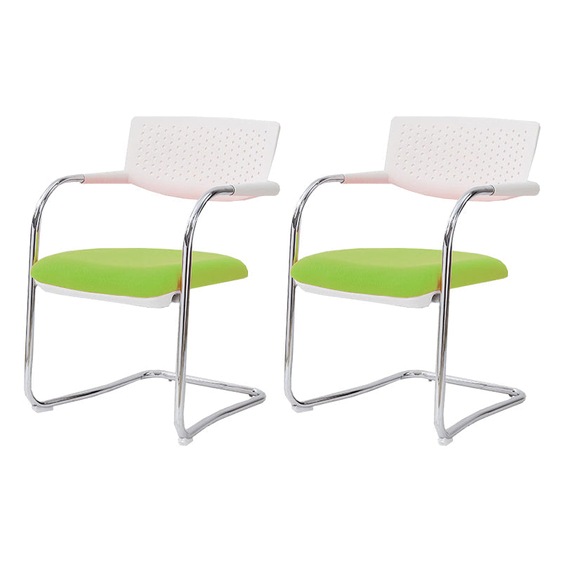 Sedia da ufficio contemporanea senza ruote sedia da scrivania a metà schiena con braccio