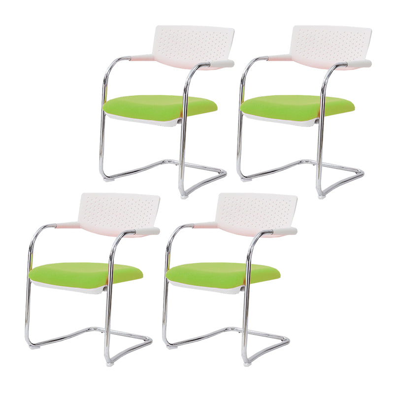 Sedia da ufficio contemporanea senza ruote sedia da scrivania a metà schiena con braccio