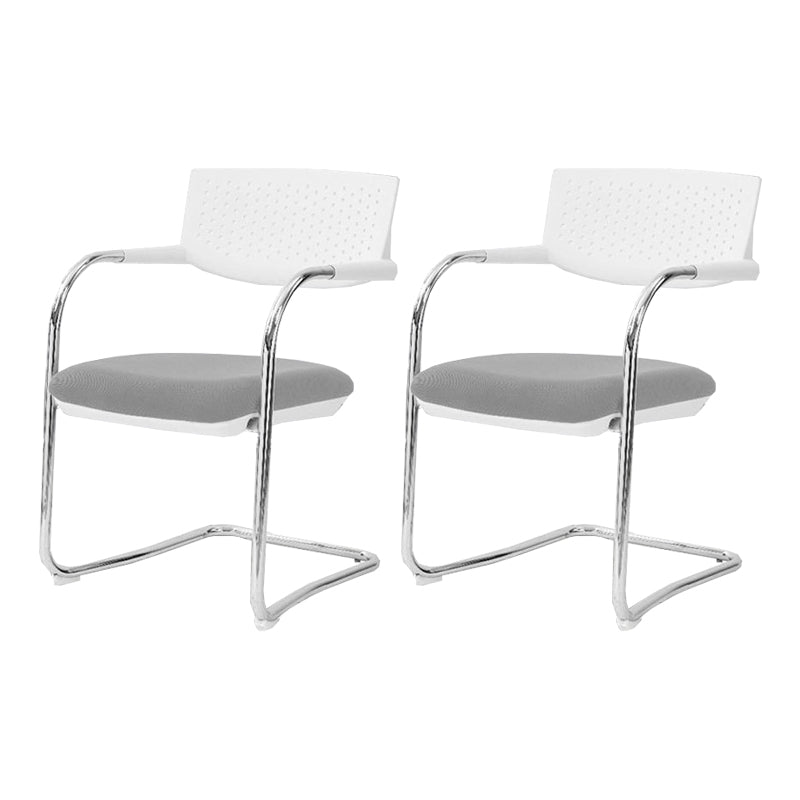 Sedia da ufficio contemporanea senza ruote sedia da scrivania a metà schiena con braccio