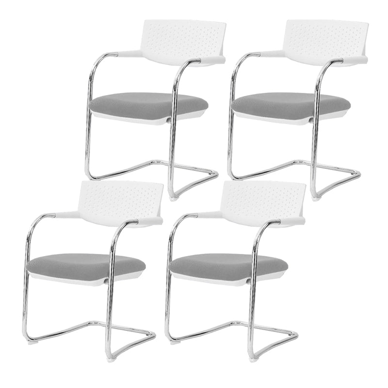 Sedia da ufficio contemporanea senza ruote sedia da scrivania a metà schiena con braccio