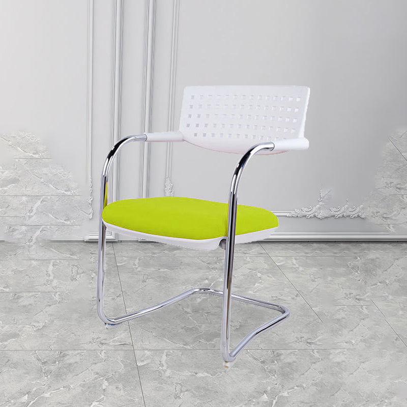 Sedia da ufficio contemporanea senza ruote sedia da scrivania a metà schiena con braccio