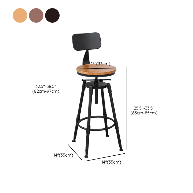 Moderno de estilo redondo Round Barstool Taburete de mostrador de madera con patas de madera