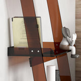 Contemporary Acrylic Bookcase Ladder Open Back Bookshelf with Shelves
