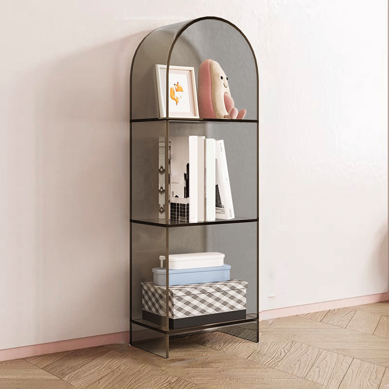 Modern Style Bookshelf Closed Back Standard Acrylic Bookcase with Shelves