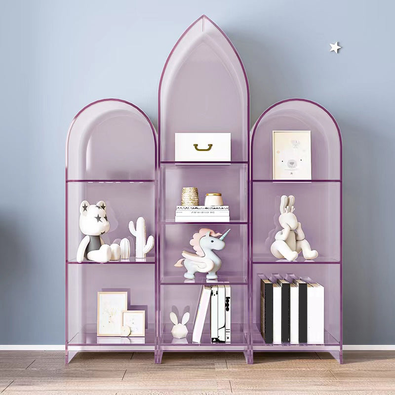 Modern Style Bookshelf Closed Back Standard Acrylic Bookcase with Shelves