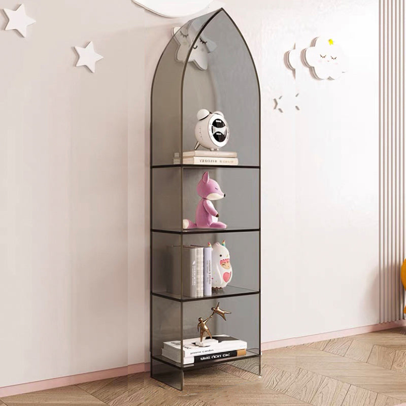 Modern Style Bookshelf Closed Back Standard Acrylic Bookcase with Shelves