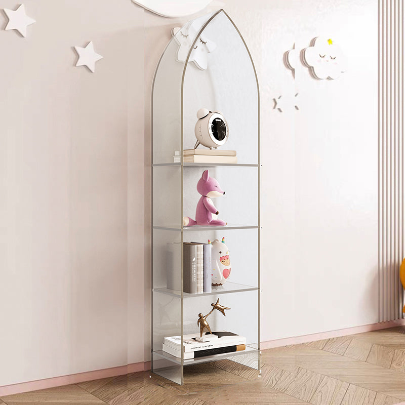 Modern Style Bookshelf Closed Back Standard Acrylic Bookcase with Shelves
