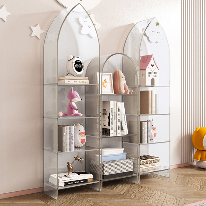 Modern Style Bookshelf Closed Back Standard Acrylic Bookcase with Shelves