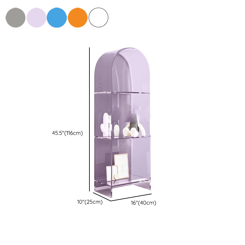 Modern Style Bookshelf Closed Back Standard Acrylic Bookcase with Shelves